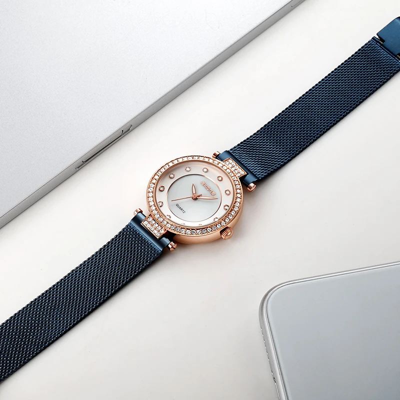 

SKONE Elegant Luxury Rhinestone Bracelet Ladies Watch for Women Quartz Watches Wathes 7502