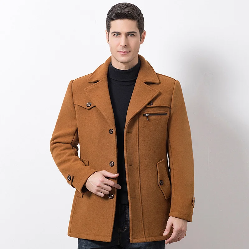

new winter wool woolen coat windbreaker thick coat casual men's wear