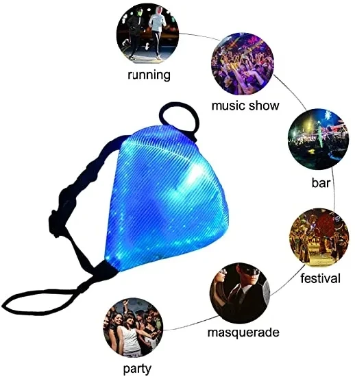 Светящаяся маска LED Light up Mask, светящиеся маски для вечеринок, танцев и праздников, новые игрушки, оригинальные подарки 7 цветов.