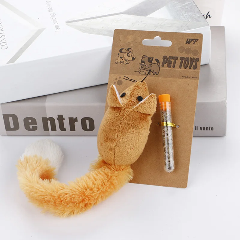 Cat-toys Cat interactive toys Mouse shaped toy Catnip Macaron color Long tail rat shape Pretty cute cat 4 colors | Дом и сад