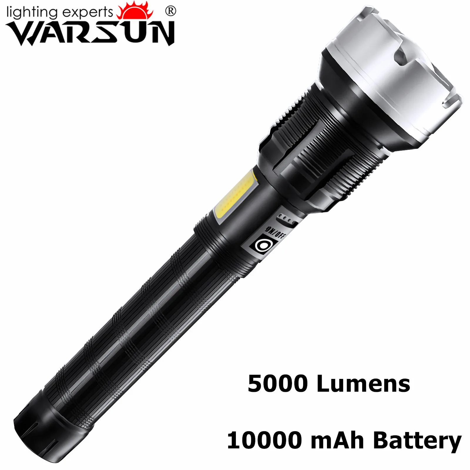 Led com Cob Lateral e 10000mah Warsun Lumens Alto Brilho Poderoso Lanterna Luz Bateria Recarregável Xf226 5000