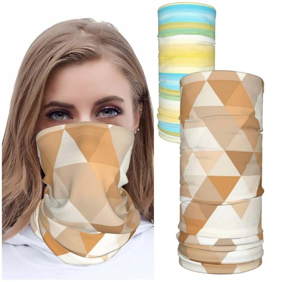 

Buff on neck HeadscarfIce silk bib scarf printed neck men's and women's scarf turban shawl accessories Scarf women