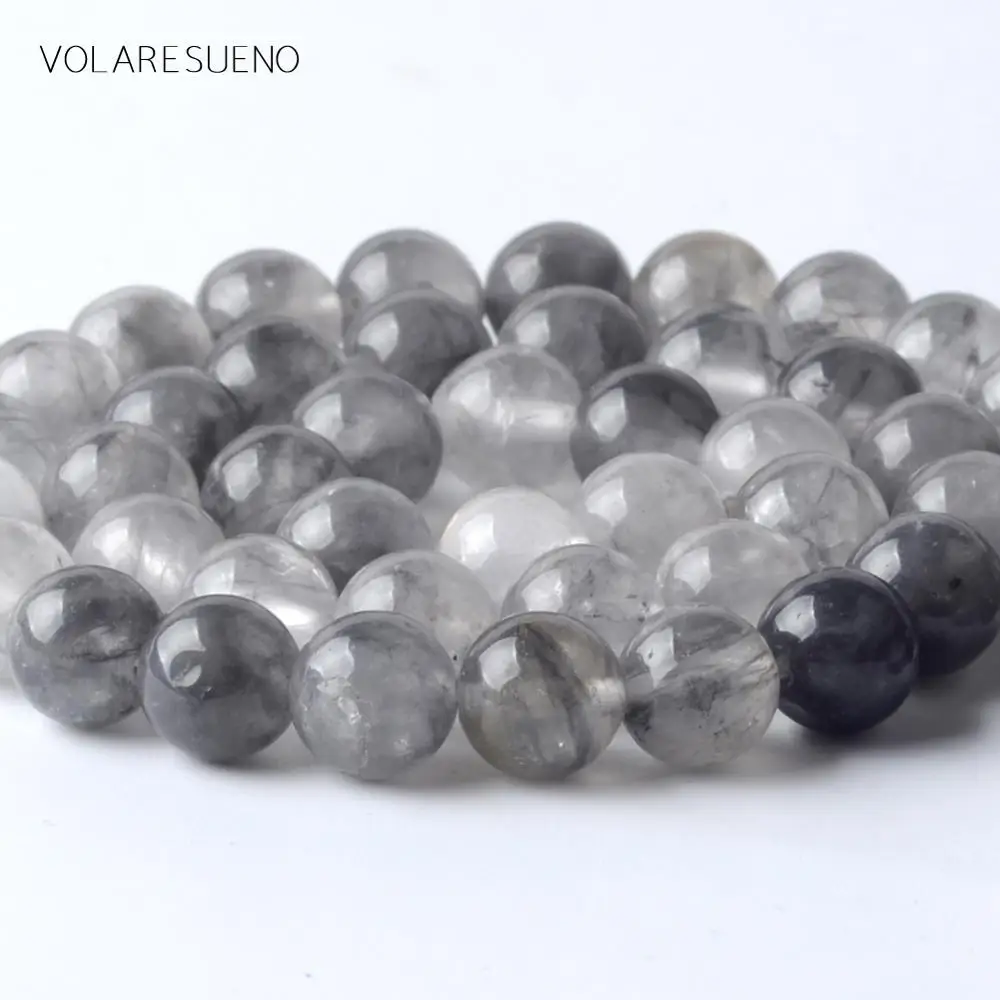 Wholesale Natural Grey Crystal Quartz Stone Spacer Loose Beads Round For Jewelry Making 4/6/8/10/12mm Diy Bracelet 15&quot | Украшения и