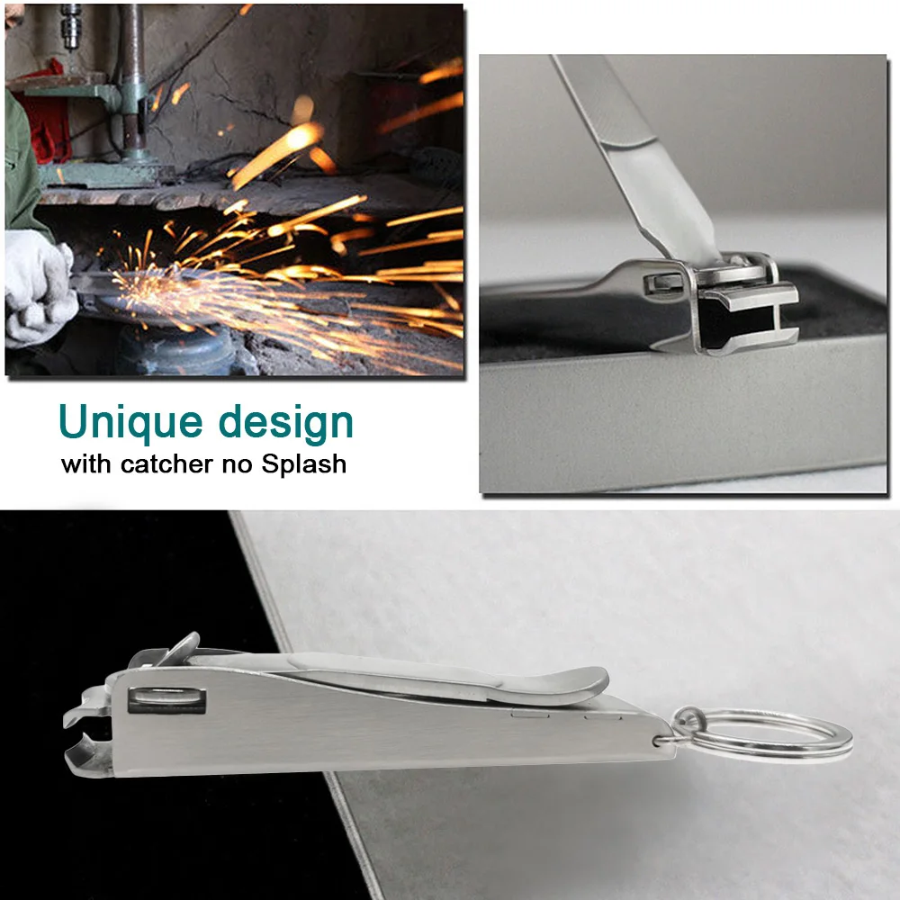 Мощные Большие кусачки для ногтей с ловцом без брызг Ультра Острый триммер резак