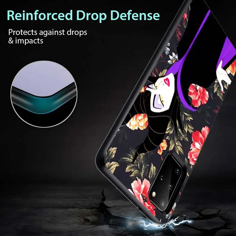 

Disney Princess Flower for Samsung S20 FE Ultra Plus A91 A81 A71 A51 A41 A31 A21S A72 A52 A42 A02S Soft Black Phone Case
