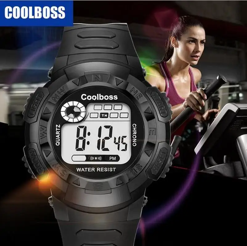 Мужские и детские спортивные водонепроницаемые часы светодиодные цифровые