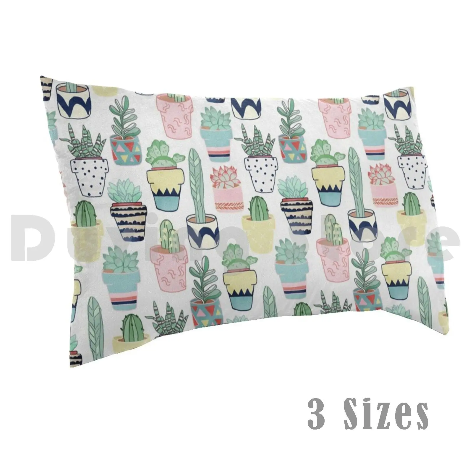 

Cute Cacti In Pots Pillow Case Printed 35x50 Cute Cacti Cactus Green Plant Life Plant Plants White Pot Pots