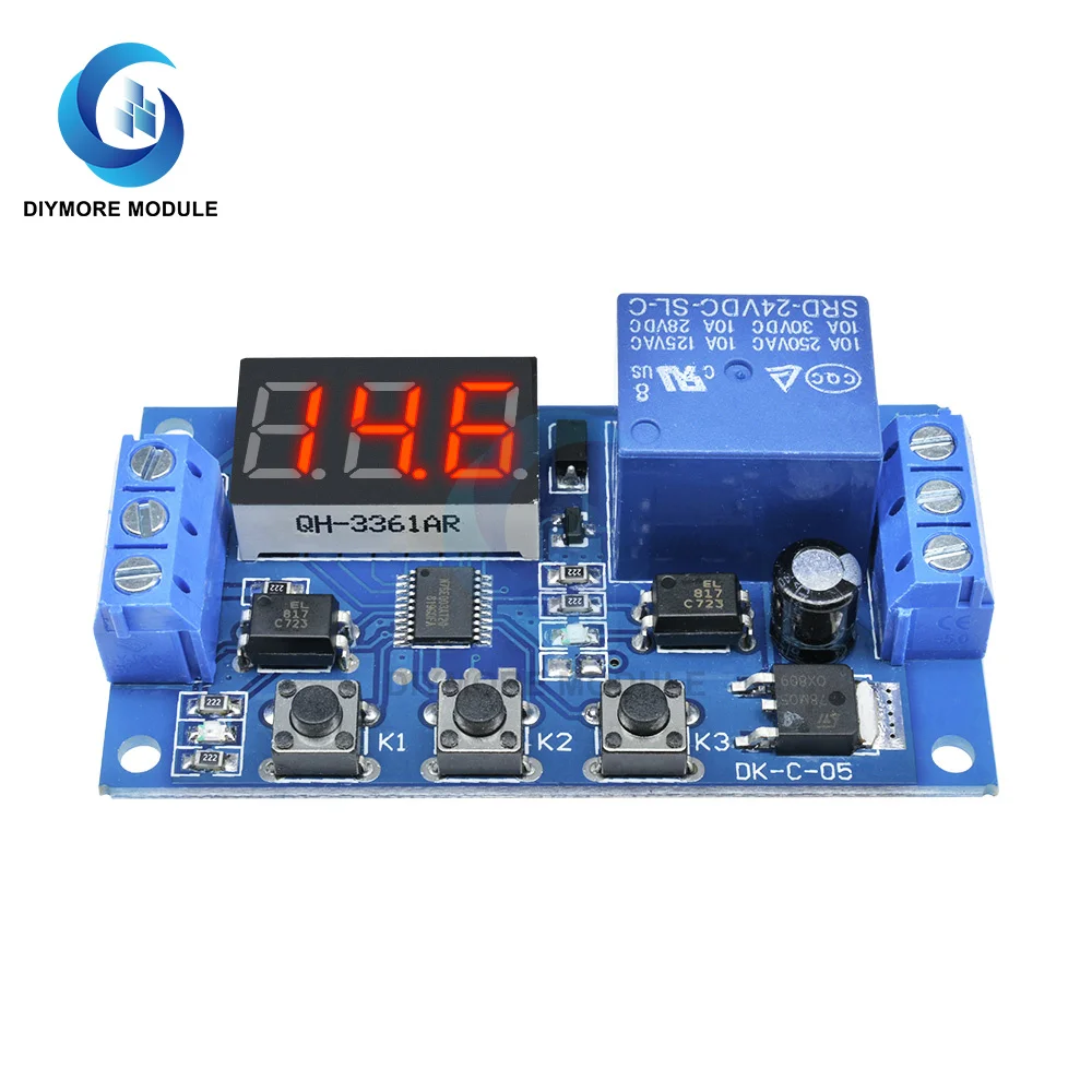 Релейный модуль с задержкой времени постоянный ток 12 В 24 светодиодный дисплей 3