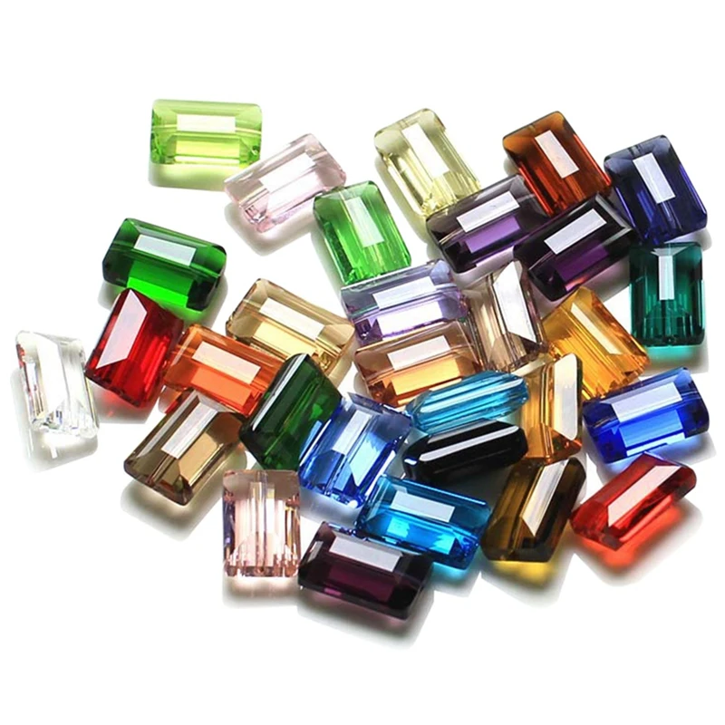 

Crystal Glass Beads Rectangular Flat Beads Diy Jewelry Accessories Sweater Chain Beaded