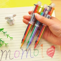 6 in 1 colorful pens novelty multicolor ballpoint pen multifunction stationery school supply dropshipping