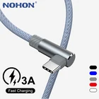 Кабель с разъемом USB-C 90 градусов кабель быстрой зарядки USB Type C кабель для Samsung S20 A51 Huawei P30 Xiaomi mi 10 Мобильный телефон USB-C данных шнур провод