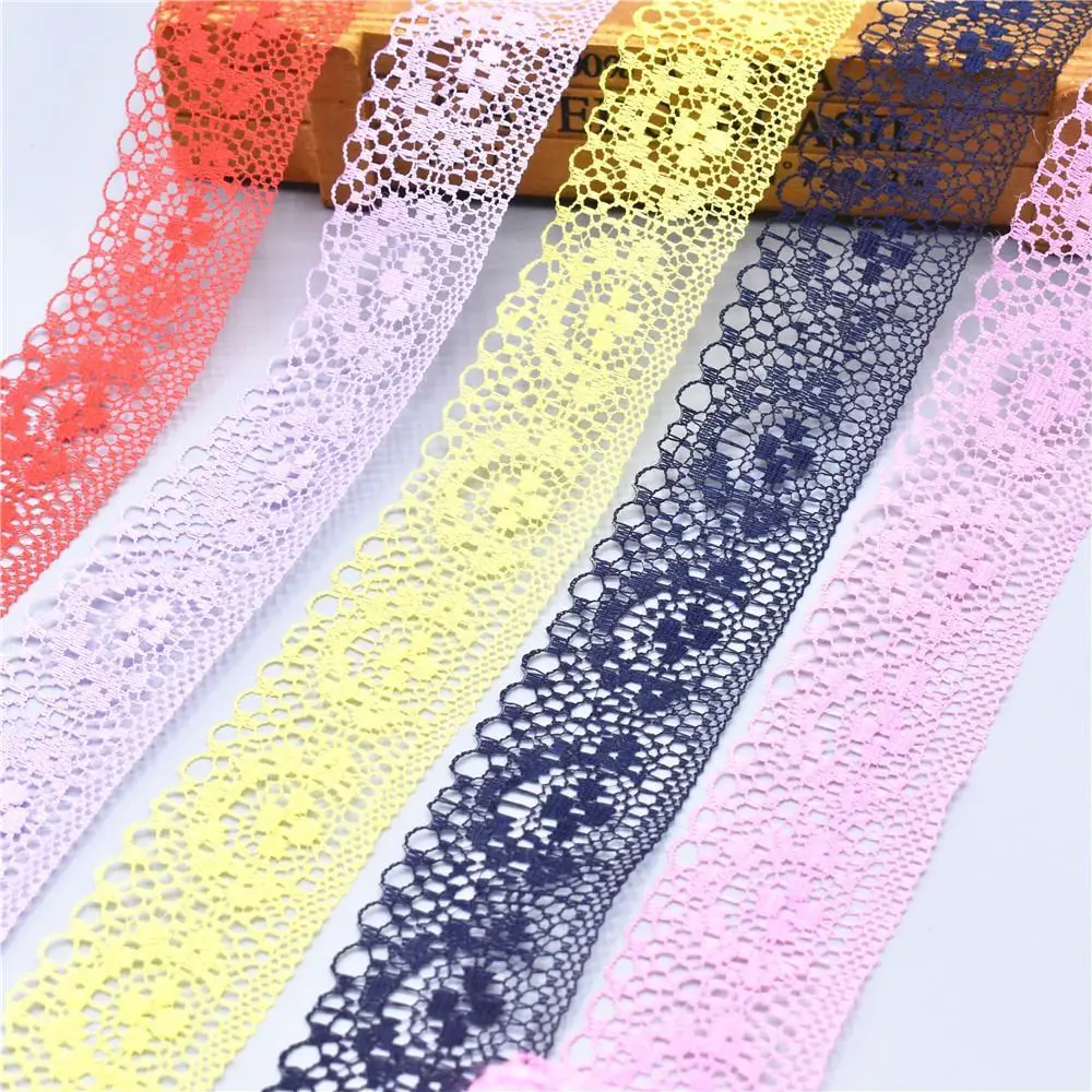 

10 Yards High Quality Beautiful White Lace Ribbon Tape 40MM Lace Trim DIY Embroidered For Sewing Decoration african lace fabric