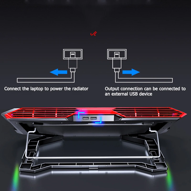 Охлаждающая подставка для игрового ноутбука 2021 об./мин. 2 USB-порта |