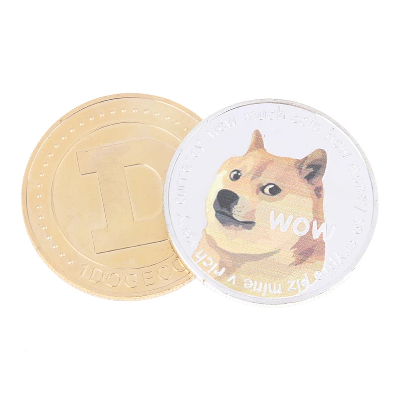 

Beautiful WOW Gold Plated Dogecoin Commemorative Coins Cute Dog Pattern Dog Souvenir Collection Gifts New 2021