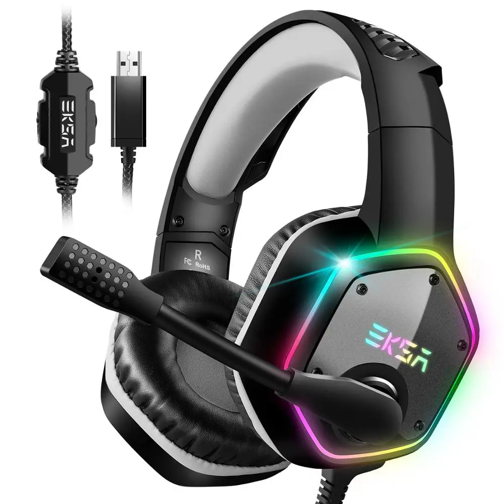 EKSA E1000 7 1 Surround Sound Gaming Headset С микрофоном для PS4/Xbox Один/PC Gamer стерео USB проводных