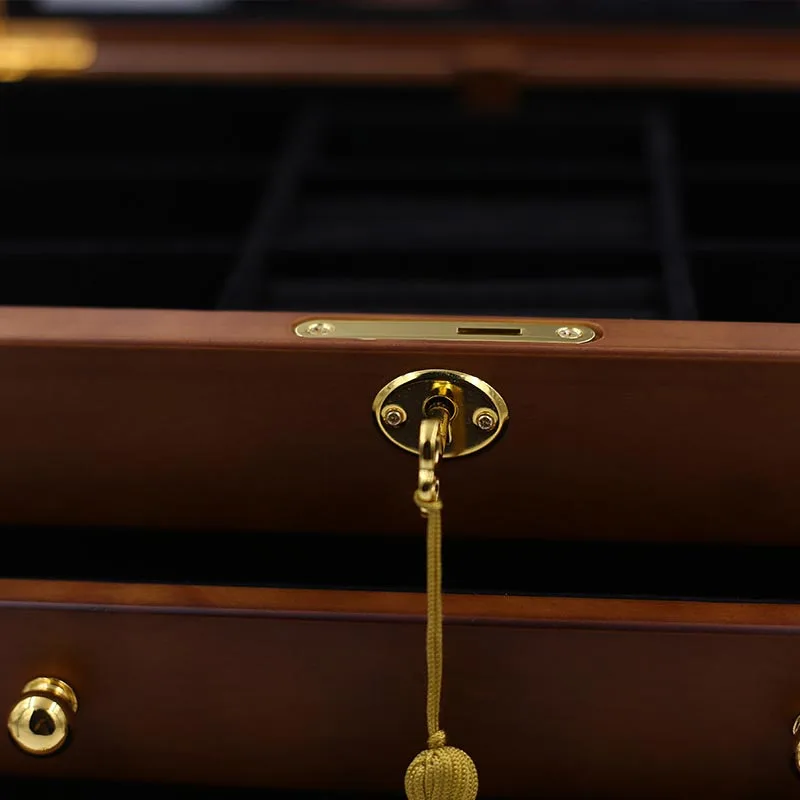 

Jewelry storage box Three-layer Chinese retro simple large-capacity jewelry necklace, ring and earring storage box