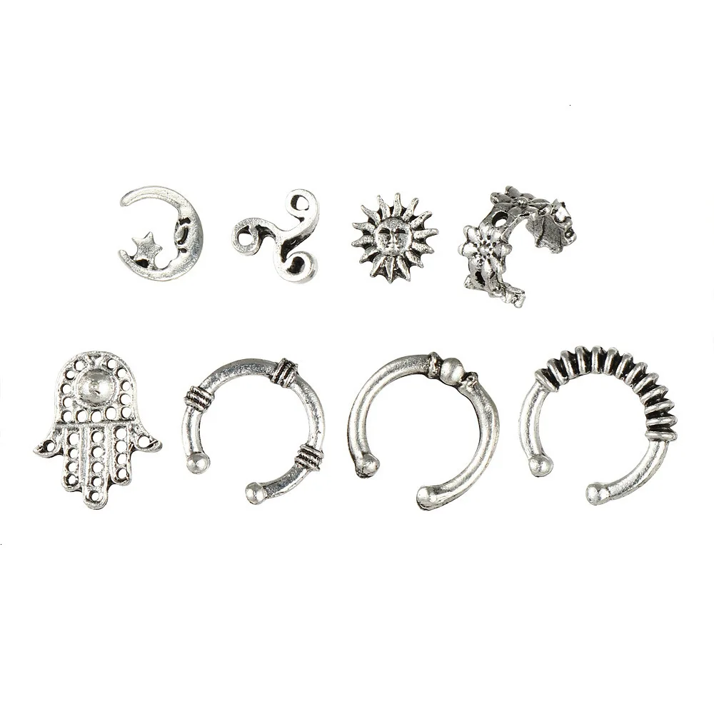 Серьги-клипсы для женщин винтажные серьги-каффы ушные манжеты в стиле панк Рок