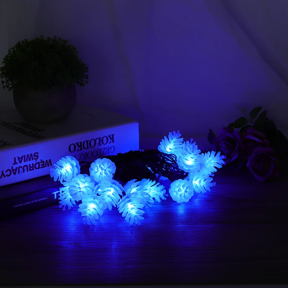 Рождество светодиодный Pinecone светящаяся садовая гирлянда дом декоративные огни
