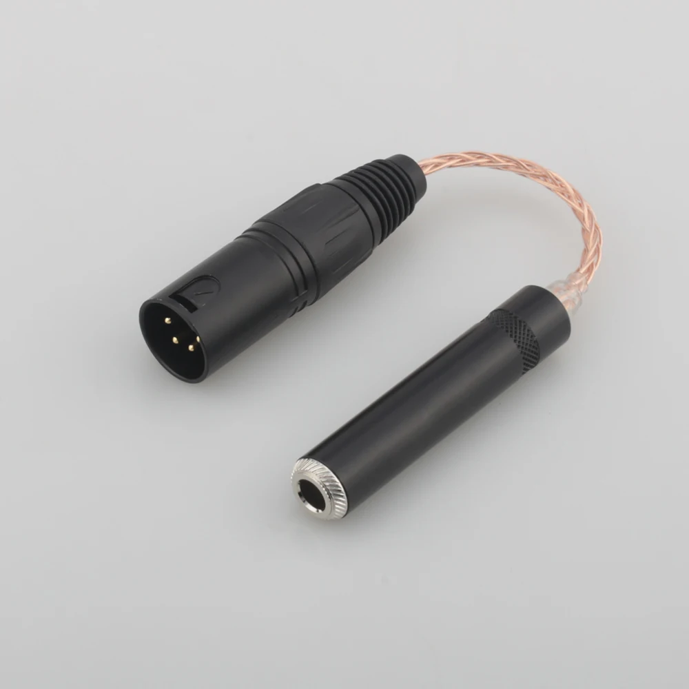 

Audiocrast HC028 10CM 8 cores Single Crystal Copper 4-Pin XLR Male Balanced to 6.35mm 1/4 Female Audio Adapter Cable