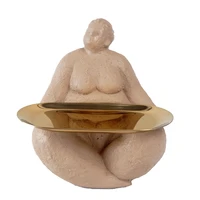 statues sculptures ornaments home modern figurines for interior clear yoga vintage art fat woman storage tray for decoration