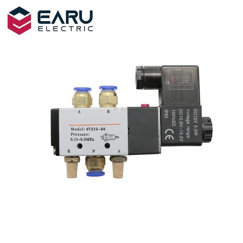 Пневматический Электрический электромагнитный клапан 5 каналов 2 позиции