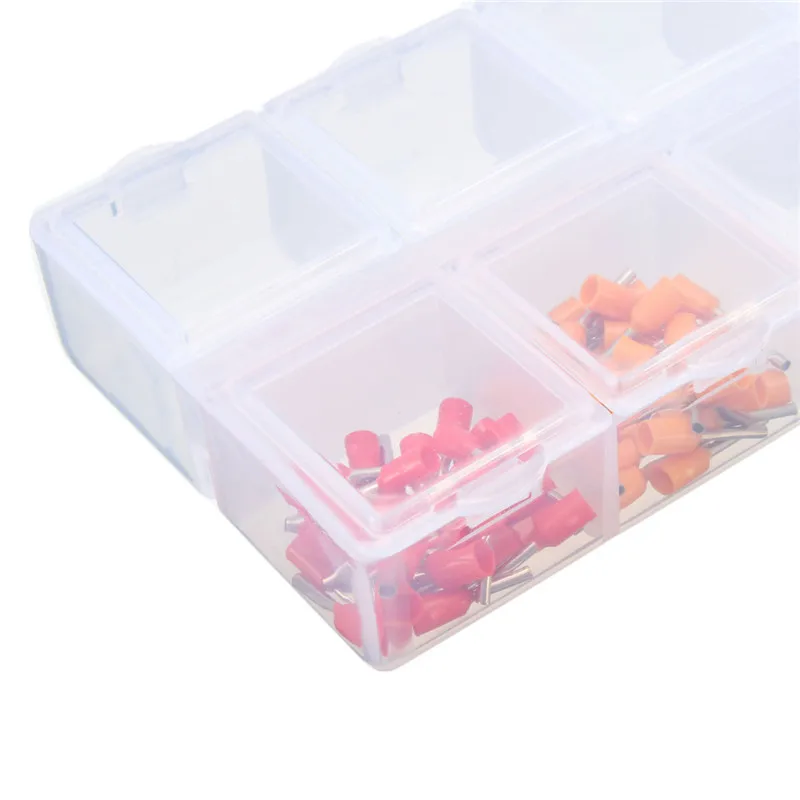 

Double Sides 10 Slots Compartment Plastic Jewelry Storage Box Clear Tool Case Plastic Box Pills Drugs Container