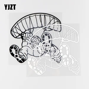 YJZT, 16x15,6 см, виниловые автомобильные наклейки для параплана, параплая, парашютного спорта, парашютного плавания, черныеСеребряные наклейки 10A-0071