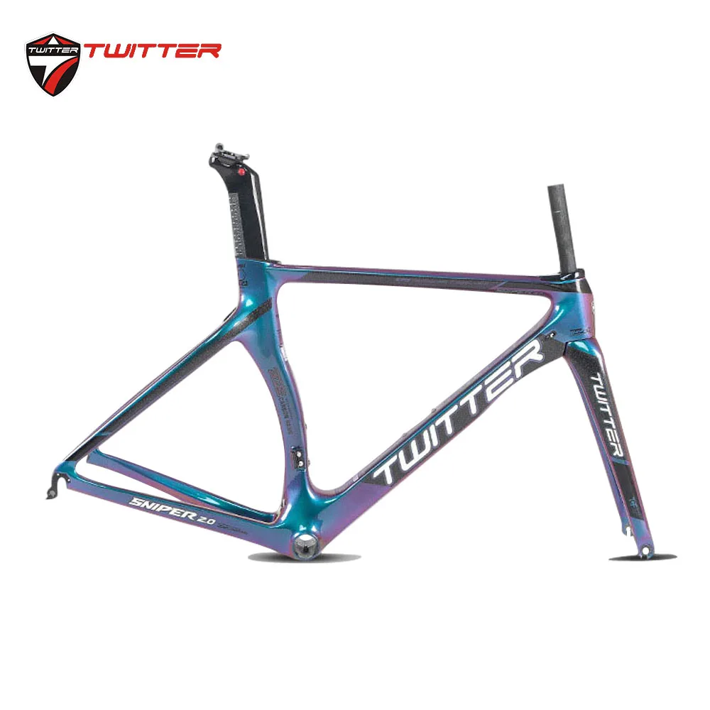 Twitter Sniper2.0 Discolor Racing Road Bike 700C углеродная 18K рама + вилка подседельный штырь