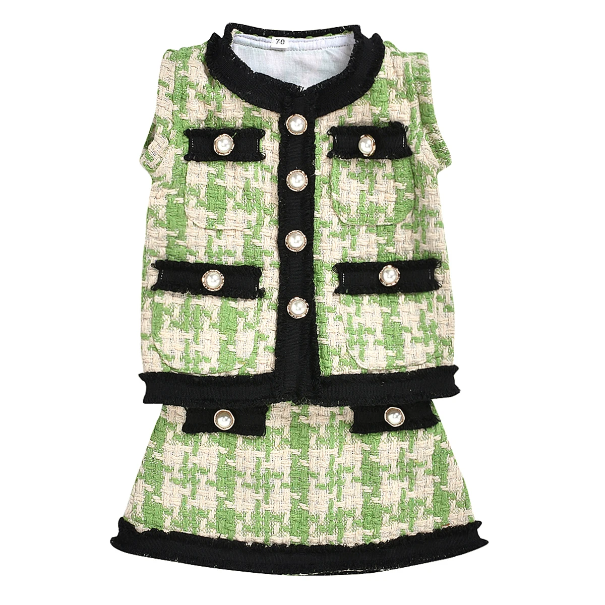 

2pcs/lot Kids Baby Girl Retro Plaid Outfits Suit Sleeveless Jacket Coat + Skirt baby girl clothes 0M-5T Fashion cute girl dress