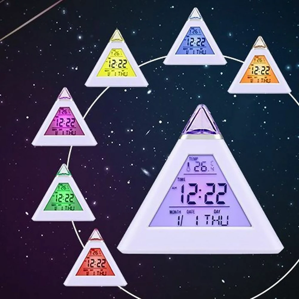 Настольные часы Triang светодиодные менясветодиодный цвета 7 цветов с отображением