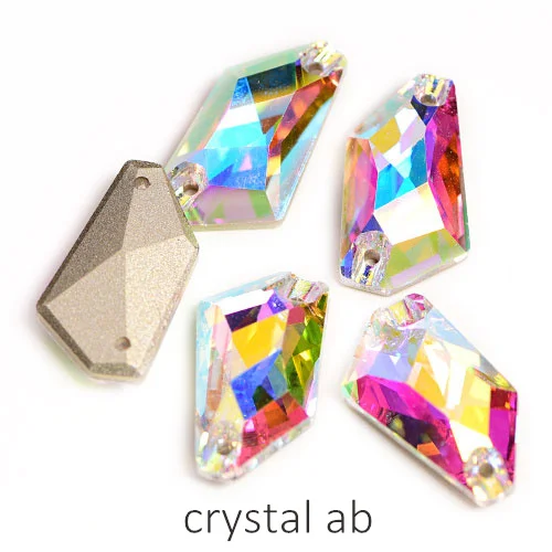 Crystal AB Высокое качество Кристалл AB D-Art форма стекла пришить Стразы Flatback лучшие стеклянные стразы для шитья одежды F0070 - Цвет: Crystal AB
