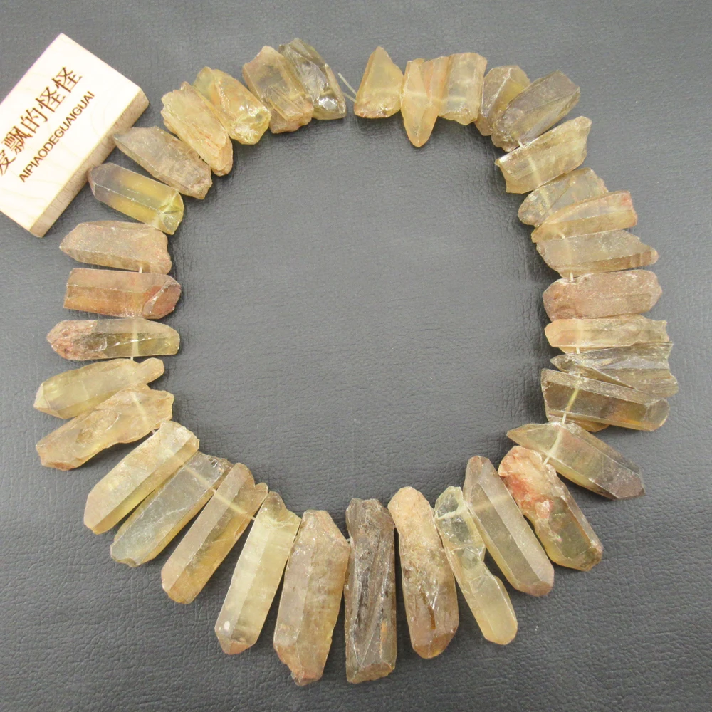 

APDGG Натуральный Желтый Лимон кварцевые шероховатый сырой бусины Топ просверленные 15 "нитка для изготовления украшений своими руками