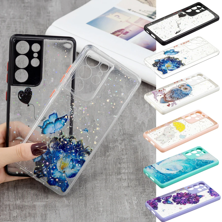 

S21Ultra Phone Case For Samsung Galaxy S21 Ultra 5G S20 FE S21+ Plus S20Ultra S20+ Lite Twinkling Starry Back Cover Funda Etui