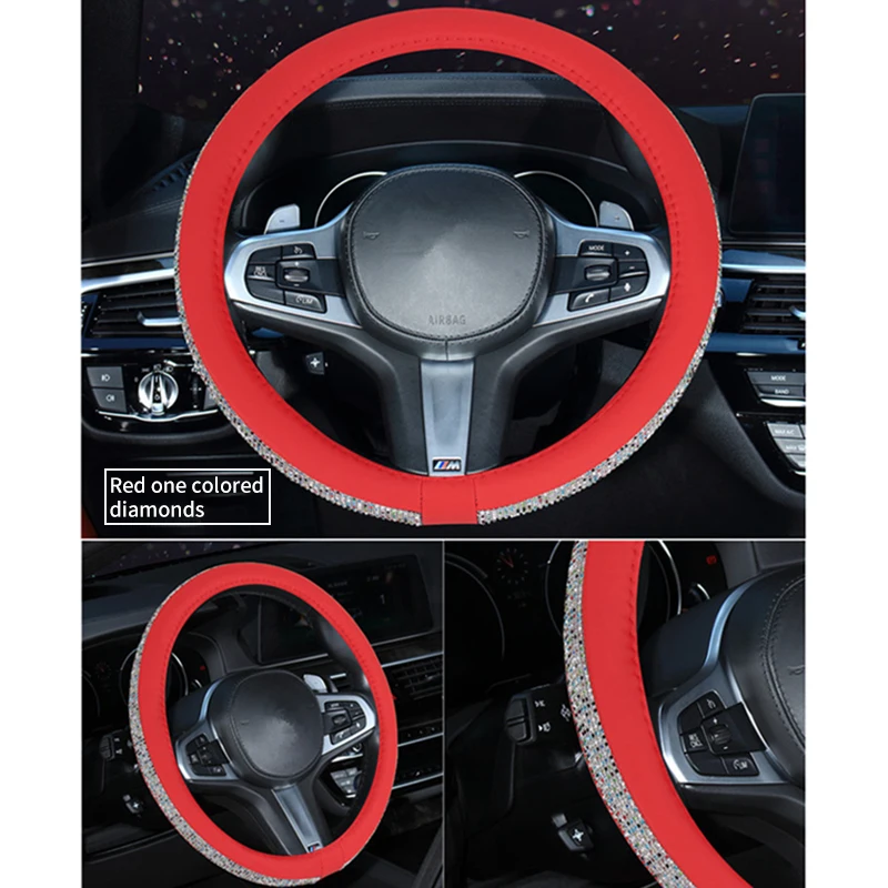 Роскошные Чехлы для руля из искусственной кожи со стразами и бриллиантами|Чехлы