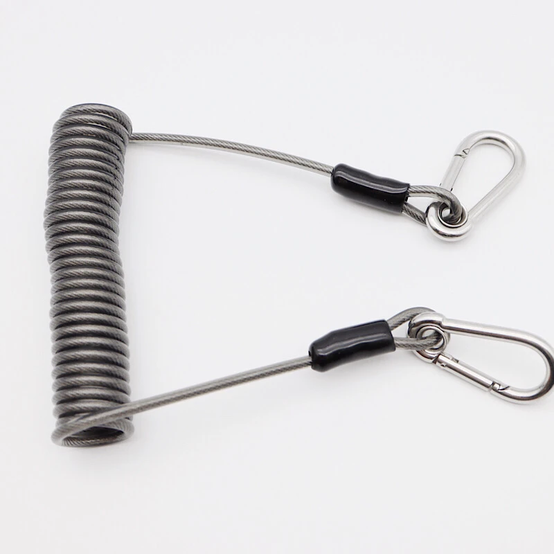 TSMC Scuba Diving lanyard 316 Anti-lost Spiral Spring Coil Lanyard Safety Emergency Tool with One Quick-release Buckle | Спорт и