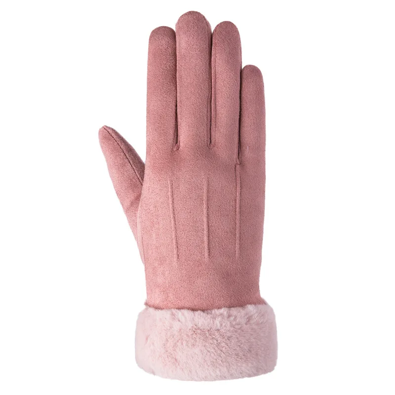 

Winter Thermal Gloves Women WindProof Warm Cashmere Mittens Plush Wrist Women Touch Screen Driving Gloves Defense Cold Mittens