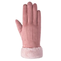 winter thermal gloves women windproof warm cashmere mittens plush wrist women touch screen driving gloves defense cold mittens