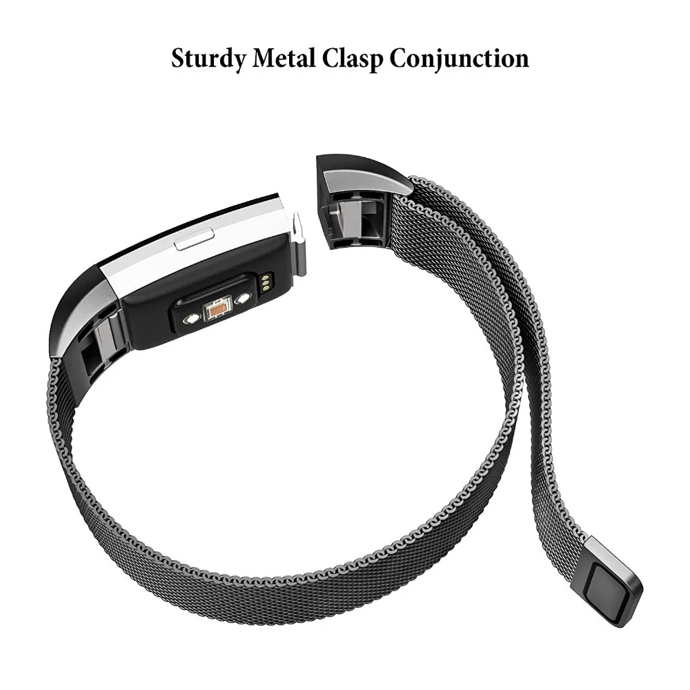 Металлический ремешок для Fitbit Charge 2 Charge2 смарт браслет Миланская петля Магнитная