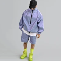 in stock 16 scale fashion male soldier laser colorful half zipper jacket coat shorts set stocking for 12 inch man action figure