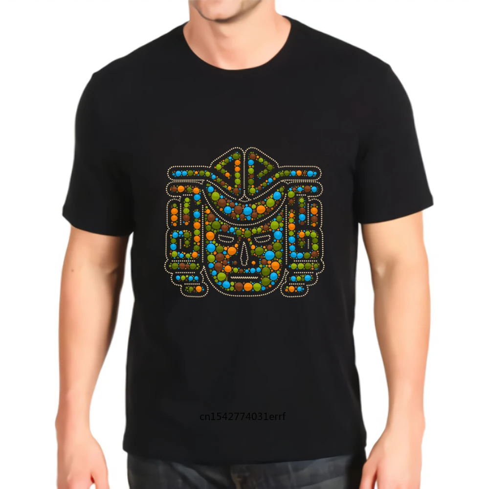 

Printed Tshirt New Fashion Aboriginal Dot Art Tribal Mask Top Mens Loose Customization Tees