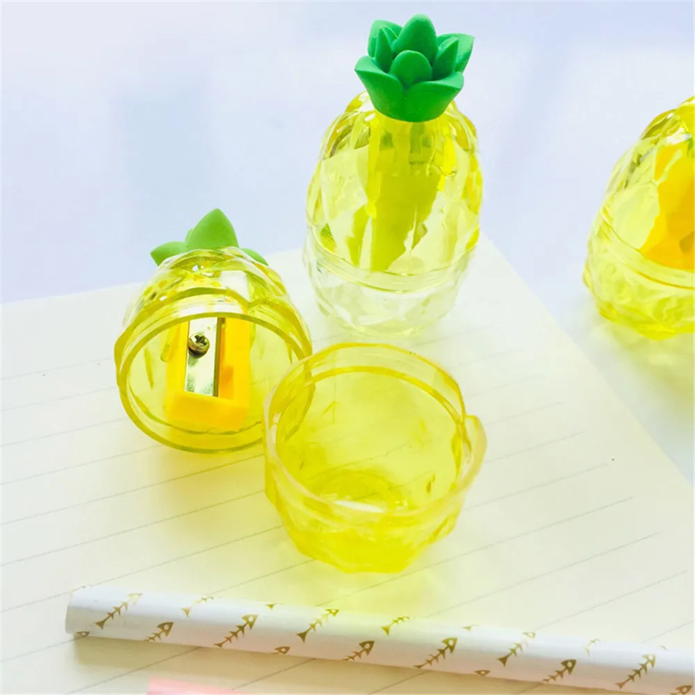 1X Милая желтая точилка для карандашей с ананасом канцелярские принадлежности