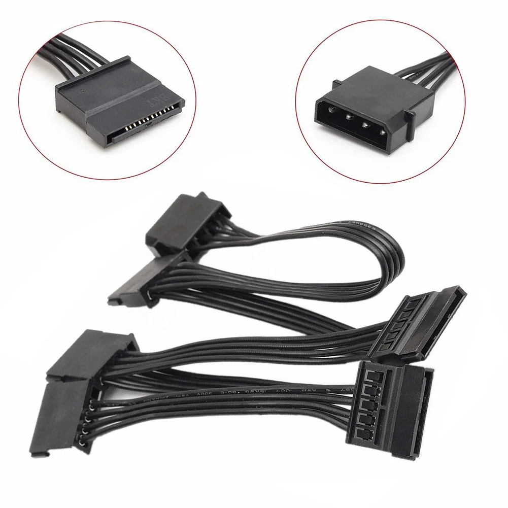 

4 Pin IDE to 5 Serial SATA Straight Hard Drive Power Adapter Cable Wire Line Power Expansion 4P Interfaces SATA Connectors