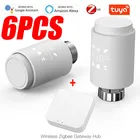 Умный привод радиатора Tuya ZigBee3.0, программируемый термостатический клапан радиатора, регулятор температуры с поддержкой Alexa и Google