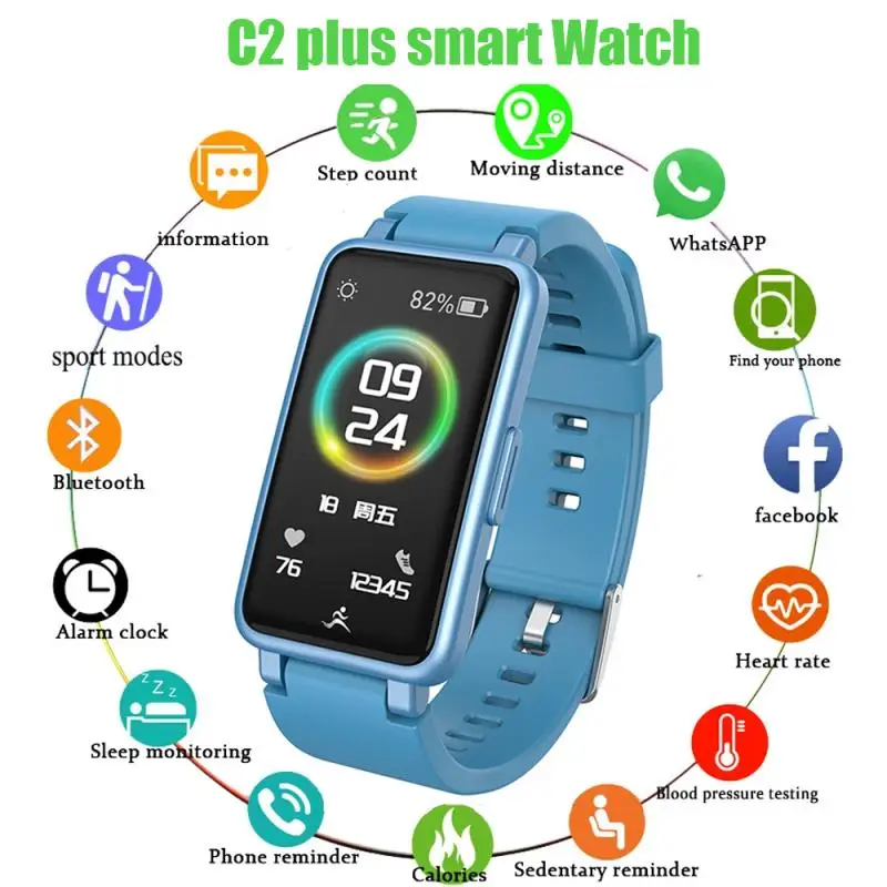 

Смарт-часы C2 Plus мужские с сенсорным экраном 2021 дюйма и Пульсометром