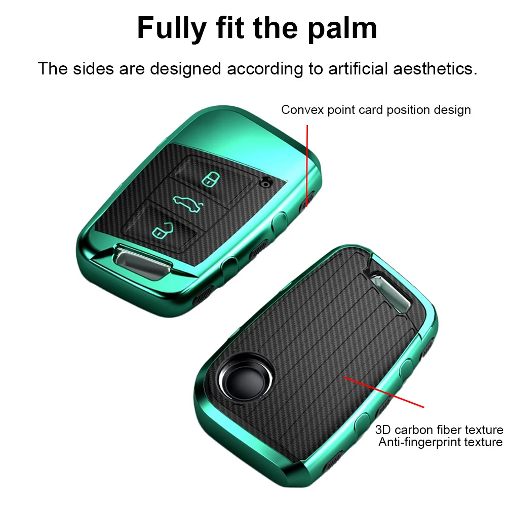 

Carbon Fiber Texture Car Key Fob TPU Protection Cover Shell Case for VW Magotan Car Key Fob TPU Protection Cover Shell Case Car