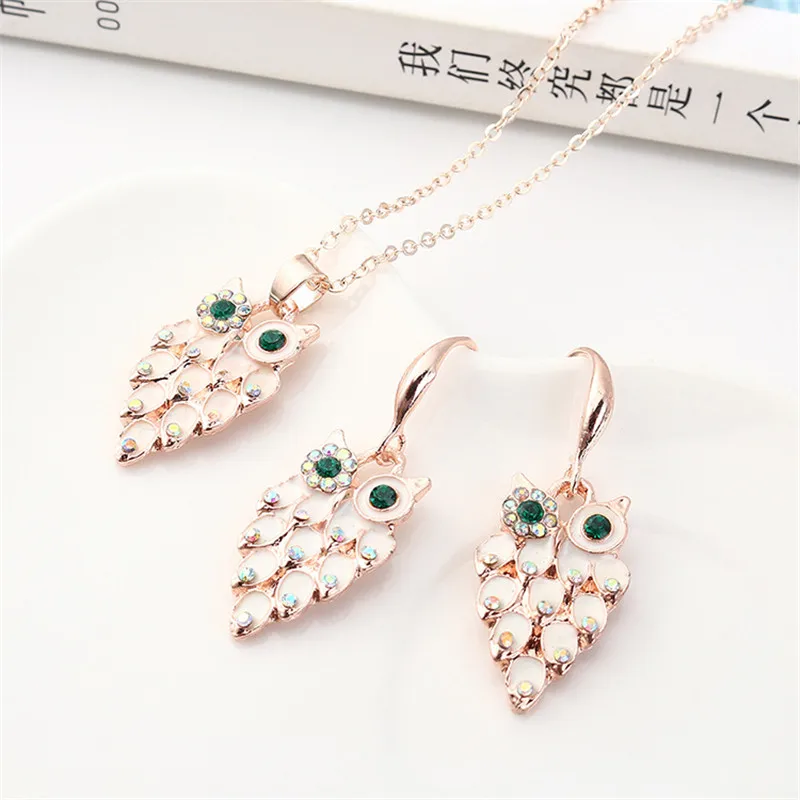 Hot dropping Special jewelry explosions retro drip owl necklace earrings set woman girl animal G0912 | Украшения и аксессуары