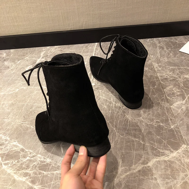 Low Heels booties Brand Women's Shoes 2020 Lady Boots Lace Up Chelsea Clogs Platform Fashion Ladies Rock Rubber | Обувь