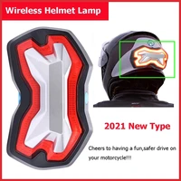 wireless universal moto brake turn signal indicator light warning led light helmet lamp motorcycle accessoriessix flash modes