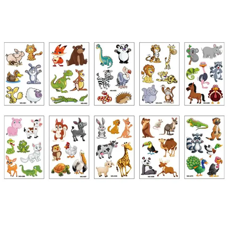 10 шт. забавные одноразовые бумажные Мультяшные Животные декоративные украшения