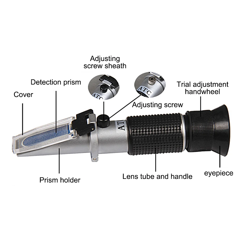 Ручной рефрактометр практичный измеритель влажности и уровня сахара с